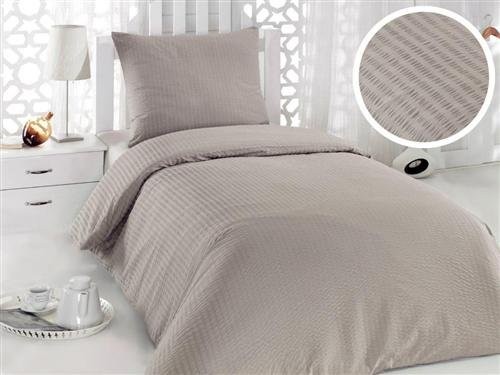 2-tlg.-Seersucker-Baumwolle-Bettwäsche-135x200-cm-Hellbraun-NEU-0 2-tlg.-Seersucker-Baumwolle-Bettwäsche-135x200-cm-Hellbraun-NEU-0