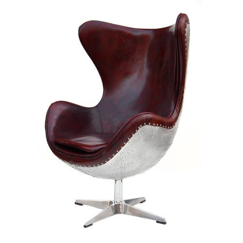 Echtleder-Vintage-Alu-Sessel-Ledersessel-Design-Lounge-Egg-Chair-Clubsessel-Sofa-Möbel-NEU-438-0 Echtleder-Vintage-Alu-Sessel-Ledersessel-Design-Lounge-Egg-Chair-Clubsessel-Sofa-Möbel-NEU-438-0