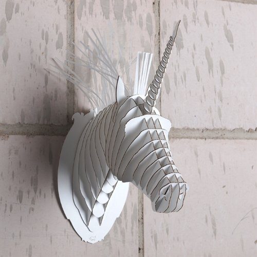 RIESIGES-CARDBOARD-SAFARI-3D-TIERKOPF-WANDBILD-deko-Geweih-Jagdtrophäe-in-weiss-Merlin-das-Einhorn-0 RIESIGES-CARDBOARD-SAFARI-3D-TIERKOPF-WANDBILD-deko-Geweih-Jagdtrophäe-in-weiss-Merlin-das-Einhorn-0