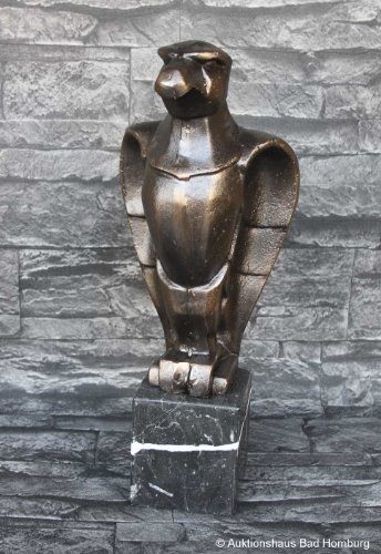 SKULPTUR-ADLER-AUF-MARMORSOCKEL-FIGUR-METALL-BRONZE-OPTIK-ART-DEKO-STIL-58kg-0 SKULPTUR-ADLER-AUF-MARMORSOCKEL-FIGUR-METALL-BRONZE-OPTIK-ART-DEKO-STIL-58kg-0