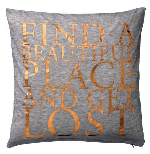 Bloomingville-Kissen-Text-grau-kupfer-45cm-0 Bloomingville-Kissen-Text-grau-kupfer-45cm-0