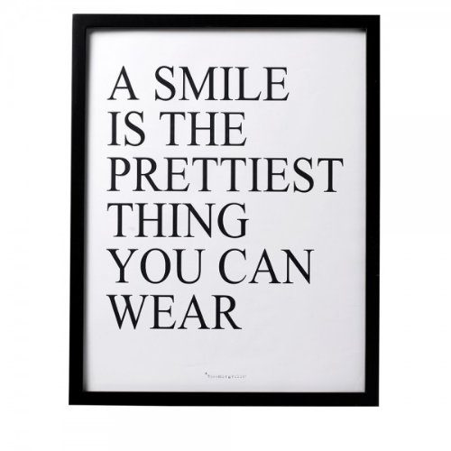 Bloomingville-Print-mit-Rahmen-A-smile-is-schwarz-von-Bloomingville-0 Bloomingville-Print-mit-Rahmen-A-smile-is-schwarz-von-Bloomingville-0