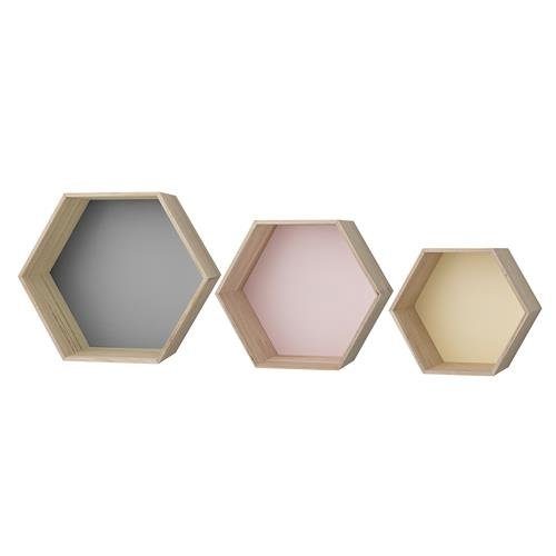 Bloomingville-Wandregal-Aufbewahrungsbox-Wabe-rosa-0 Bloomingville-Wandregal-Aufbewahrungsbox-Wabe-rosa-0
