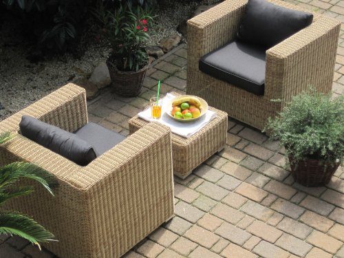Lounge-Wohnlandschaft-2-Sessel-plus-1-Hocker-Rattan-Polyrattan-Geflecht-Gartenmbel-natur-beige-braun-Provence-0 Lounge-Wohnlandschaft-2-Sessel-plus-1-Hocker-Rattan-Polyrattan-Geflecht-Gartenmbel-natur-beige-braun-Provence-0