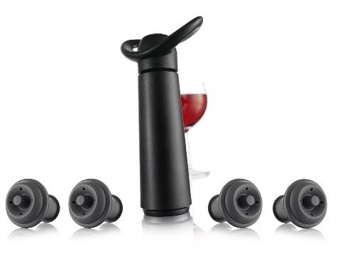 Vacu-vin-O987460-Weinpumpe-Concerto-schwarz-mit-4-Stopfen-0 Vacu-vin-O987460-Weinpumpe-Concerto-schwarz-mit-4-Stopfen-0