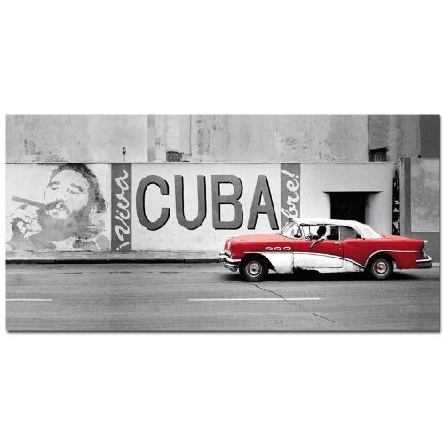 Canvas-Leinwand-Bild-Keilrahmenbild-50x100cm-Cuba-Havanna-Rotes-Auto-Fidel-Castro-0 Canvas-Leinwand-Bild-Keilrahmenbild-50x100cm-Cuba-Havanna-Rotes-Auto-Fidel-Castro-0