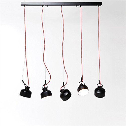 FABRIKLEUCHTE-FAKTOR-120x95-cm-Hngelampe-rotes-Kabel-5-Lampenschirme-schwarz-0 FABRIKLEUCHTE-FAKTOR-120x95-cm-Hngelampe-rotes-Kabel-5-Lampenschirme-schwarz-0