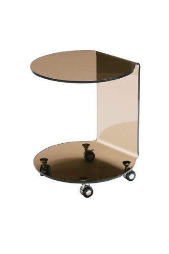 Premier-Housewares-Beistelltisch-2-Ebenen-Ablagen-aus-durchsichtig-braunem-gebogenem-Glas-mit-Rdern-60x50x50-cm-0 Premier-Housewares-Beistelltisch-2-Ebenen-Ablagen-aus-durchsichtig-braunem-gebogenem-Glas-mit-Rdern-60x50x50-cm-0