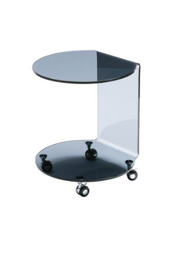 Premier-Housewares-Beistelltisch-2-Ebenen-Ablagen-aus-grauem-gebogenem-Glas-mit-Rdern-60x50x50-cm-0 Premier-Housewares-Beistelltisch-2-Ebenen-Ablagen-aus-grauem-gebogenem-Glas-mit-Rdern-60x50x50-cm-0
