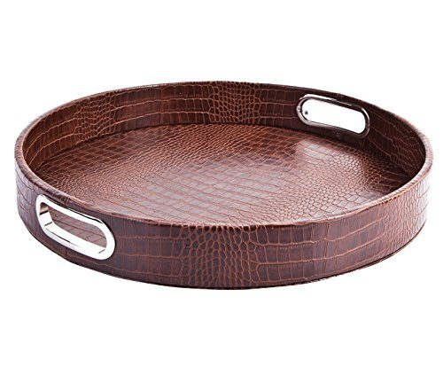SIGNATURE-HOME-COLLECTION-AP-101-A01-E-Tablett-rund-Leder-Krokoprint-Edelstahlgriffe-abwischbar-Hhe-6-cm-42-x-42-cm-hellbraun-0 SIGNATURE-HOME-COLLECTION-AP-101-A01-E-Tablett-rund-Leder-Krokoprint-Edelstahlgriffe-abwischbar-Hhe-6-cm-42-x-42-cm-hellbraun-0