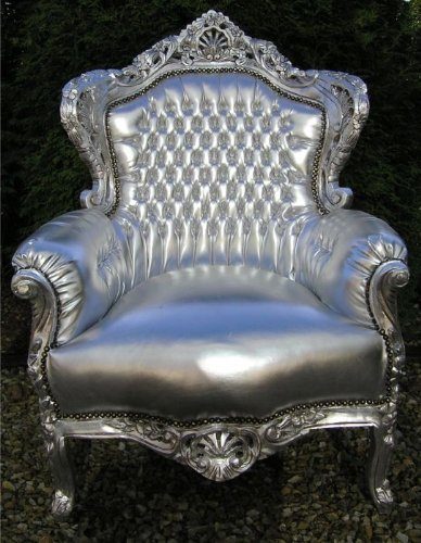 Barock-Sessel-King-SilberSilber-Lederoptik-0 Barock-Sessel-King-SilberSilber-Lederoptik-0
