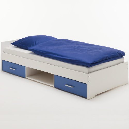Einzelbett-KAI-Kiefer-massiv-wei-blau-lackiert-0 Einzelbett-KAI-Kiefer-massiv-wei-blau-lackiert-0