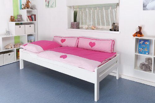 Kinderbett-Jugendbett-Easy-Sleep-K11n-Buche-Vollholz-massiv-wei-lackiert-Mae-90-x-190-cm-0 Kinderbett-Jugendbett-Easy-Sleep-K11n-Buche-Vollholz-massiv-wei-lackiert-Mae-90-x-190-cm-0
