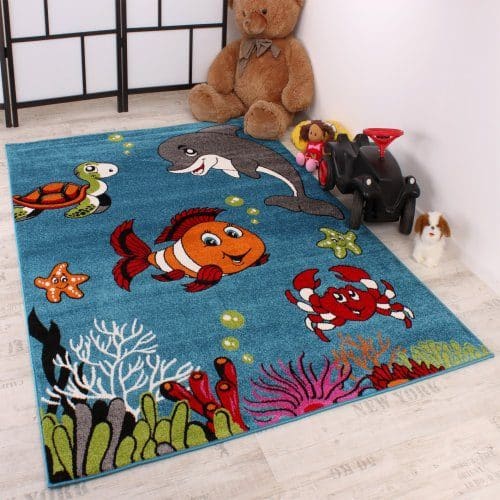 Kinderteppich-Klaunfisch-Aqua-Kinderzimmer-Teppich-Design-Trkis-Grn-Creme-Pink-Grsse80x150-cm-0 Kinderteppich-Klaunfisch-Aqua-Kinderzimmer-Teppich-Design-Trkis-Grn-Creme-Pink-Grsse80x150-cm-0