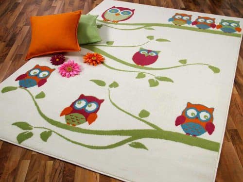 Kinderteppich-Trendline-Eulen-Creme-Orange-Trkis-Pink-Grn-in-4-Gren-0 Kinderteppich-Trendline-Eulen-Creme-Orange-Trkis-Pink-Grn-in-4-Gren-0