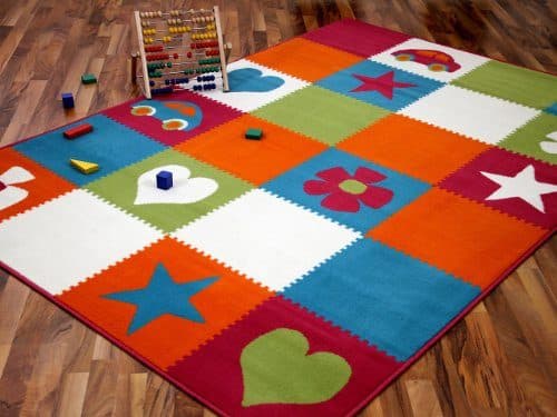 Kinderteppich-Trendline-Karo-Orange-Blau-Pink-in-4-Gren-0 Kinderteppich-Trendline-Karo-Orange-Blau-Pink-in-4-Gren-0