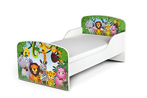 Leomark-KINDERBETT-140x70-Funktionsbett-Einzelbett-mit-Matratze-Motiv-Dschungel-tiere-Sehr-Einfache-Montage-0 Leomark-KINDERBETT-140x70-Funktionsbett-Einzelbett-mit-Matratze-Motiv-Dschungel-tiere-Sehr-Einfache-Montage-0