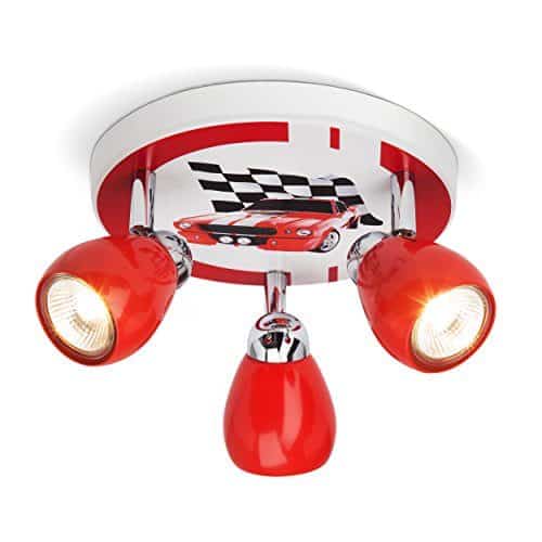 Racing-Deckenleuchte-mit-3-Spots--31-cm-inkl-Halogen-3x-GU10-50W-Metall-rot-wei-0 Racing-Deckenleuchte-mit-3-Spots--31-cm-inkl-Halogen-3x-GU10-50W-Metall-rot-wei-0