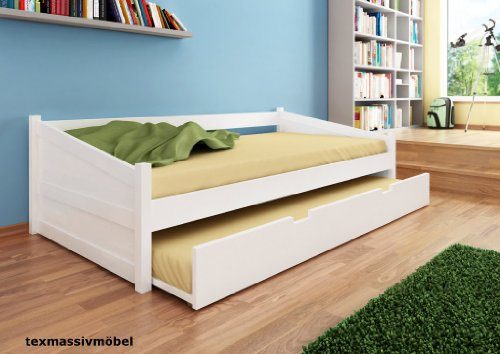 Tagesbett-Funktionsbett-MAXI-Kernbuche-Massiv-Weiss-Lackiert-90x200-cm-inkl-Lattenrost-0 Tagesbett-Funktionsbett-MAXI-Kernbuche-Massiv-Weiss-Lackiert-90x200-cm-inkl-Lattenrost-0
