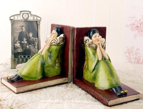 ZWEI-EXTRAVAGANTE-BUCHSTTZEN-HARLEKIN-FIGUREN-ART-DECO-0 ZWEI-EXTRAVAGANTE-BUCHSTTZEN-HARLEKIN-FIGUREN-ART-DECO-0