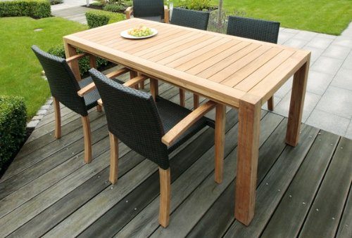 Landmann-Rattan-Essgruppe-Astena-4-Sitze-mit-Tisch-190x90cm-Teak-0 Landmann-Rattan-Essgruppe-Astena-4-Sitze-mit-Tisch-190x90cm-Teak-0