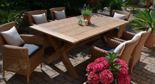 Teak-Sitzgruppe-Java-X-Garten-Garnitur-Tisch-200x100-und-6-Sessel-Sthle-Rattan-und-recyceltes-Teak-0 Teak-Sitzgruppe-Java-X-Garten-Garnitur-Tisch-200x100-und-6-Sessel-Sthle-Rattan-und-recyceltes-Teak-0