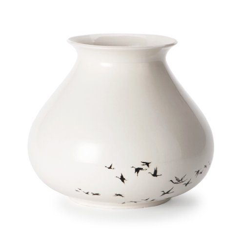 Fat-Ceramics-by-Piet-Hein-Eek-Vase-aus-Keramik-klein-glasiert-Wei-mit-Kranich-Motiv-20-cm-0 Fat-Ceramics-by-Piet-Hein-Eek-Vase-aus-Keramik-klein-glasiert-Wei-mit-Kranich-Motiv-20-cm-0
