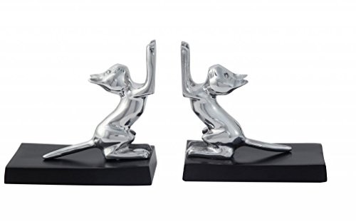 Homescapes-Ausgefallene-Buchsttzen-silber-Katzen-Buchsttze-Aluminium-poliert-mit-Holzsockel-2-Stck-0 Homescapes-Ausgefallene-Buchsttzen-silber-Katzen-Buchsttze-Aluminium-poliert-mit-Holzsockel-2-Stck-0