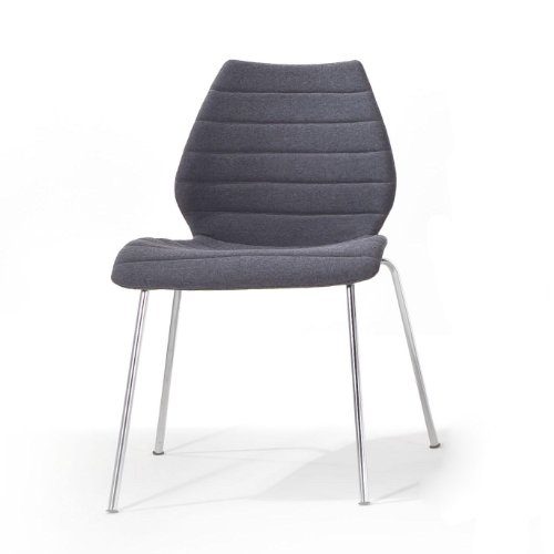 Kartell-Maui-Soft-Stuhl-grau-Stoff-Trevira-Gestell-verchromter-Stahl-0 Kartell-Maui-Soft-Stuhl-grau-Stoff-Trevira-Gestell-verchromter-Stahl-0