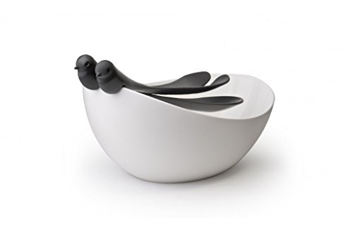 Qualy-QL10098W-B-Salatschssel-inklusive-Salatbesteck-Sparrow-Salad-Bowl-Kunststoff-15-x-24-x-32-cmwei-schwarz-0 Qualy-QL10098W-B-Salatschssel-inklusive-Salatbesteck-Sparrow-Salad-Bowl-Kunststoff-15-x-24-x-32-cmwei-schwarz-0