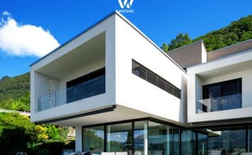 Auch vom Pool aus ein Augenschmauß diese kubische Villa