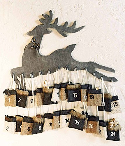 Adventskalender-Rentier-25tlg-grau-gekalktes-Holzrentier-mit-12-Metallhaken-liebevoll-dekoriert-mit-schimmernder-Satinschleife-und-Metallglckchen-24-kleine-Textilsckchen-in-harmonisch-abgestimmten-Gra-0 Adventskalender-Rentier-25tlg-grau-gekalktes-Holzrentier-mit-12-Metallhaken-liebevoll-dekoriert-mit-schimmernder-Satinschleife-und-Metallglckchen-24-kleine-Textilsckchen-in-harmonisch-abgestimmten-Gra-0