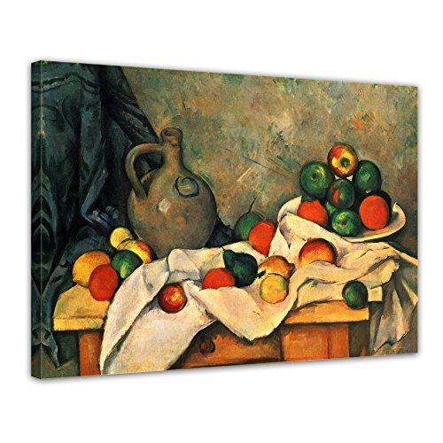 Bilderdepot24-Leinwandbild-Paul-Czanne-Alte-Meister-Stillleben-mit-Vorhang-Krug-und-Obstschale-120x90cm-fertig-gerahmt-direkt-vom-Hersteller-0 Bilderdepot24-Leinwandbild-Paul-Czanne-Alte-Meister-Stillleben-mit-Vorhang-Krug-und-Obstschale-120x90cm-fertig-gerahmt-direkt-vom-Hersteller-0
