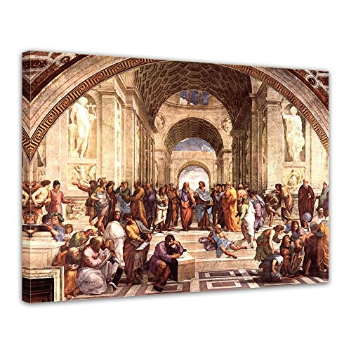 Bilderdepot24-Leinwandbild-Raffael-Alte-Meister-Die-Schule-von-Athen-120x90cm-fertig-gerahmt-direkt-vom-Hersteller-0 Bilderdepot24-Leinwandbild-Raffael-Alte-Meister-Die-Schule-von-Athen-120x90cm-fertig-gerahmt-direkt-vom-Hersteller-0