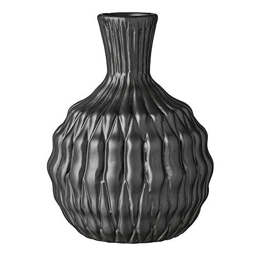Bloomingville-Vase-Heavy-Structure-keramik-schwarz-15x20cm-0