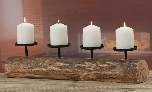 Rustikaler-Kerzenleuchter-Tempe-mit-4-Kerzenteller-Holz-L-51cm-Kerzenstnder-0 Rustikaler-Kerzenleuchter-Tempe-mit-4-Kerzenteller-Holz-L-51cm-Kerzenstnder-0