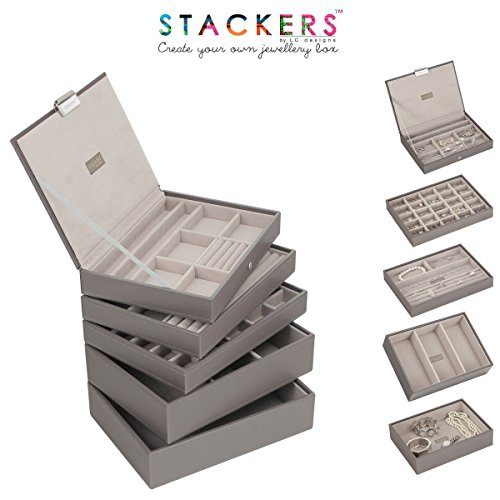 STACKERS-Set-5-klassische-Gre-Mink-Farbe-STACKER-Set-von-5-Schmuck-Box-mit-grauem-Samt-Fertig-Futter-0 STACKERS-Set-5-klassische-Gre-Mink-Farbe-STACKER-Set-von-5-Schmuck-Box-mit-grauem-Samt-Fertig-Futter-0