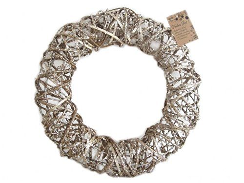 Schner-Rattankranz-Goldglitter-Kranz-Trkranz-Gre-30-cm-0 Schner-Rattankranz-Goldglitter-Kranz-Trkranz-Gre-30-cm-0