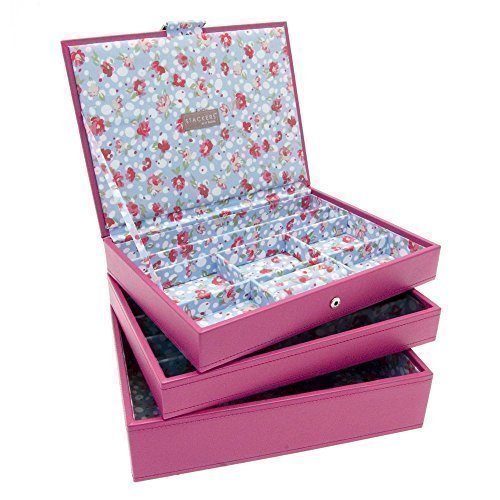 Stapelbares-Set-mit-3-Schmuck-Tablett-Boxen-Hot-Rosa-Medium-Stil-2-0 Stapelbares-Set-mit-3-Schmuck-Tablett-Boxen-Hot-Rosa-Medium-Stil-2-0