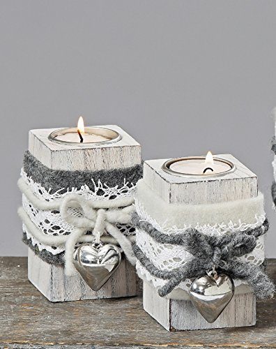 Teelichthalter-Teelicht-Herz-Holz-H-10-cm-Weihnachten-2er-Set-0 Teelichthalter-Teelicht-Herz-Holz-H-10-cm-Weihnachten-2er-Set-0