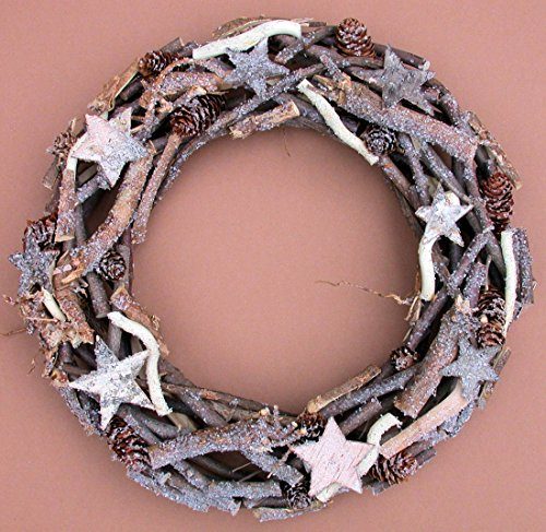 Trkranz-Herbst-Winter-ste-Zapfen-Sterne-braunbeige--38-cm-0 Trkranz-Herbst-Winter-ste-Zapfen-Sterne-braunbeige--38-cm-0