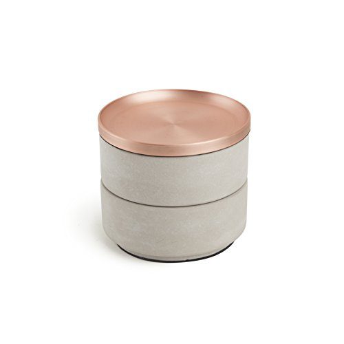 Umbra-299470-633-Jewelry-Display-Tesora-Schmuckkstchen-Schmuckschatulle-Schmuckbox-Schmuckdose-Ringdose-Staukasten-stapelbar-verzinkter-Deckel-Gussbeton-grau-kupfer-0 Umbra-299470-633-Jewelry-Display-Tesora-Schmuckkstchen-Schmuckschatulle-Schmuckbox-Schmuckdose-Ringdose-Staukasten-stapelbar-verzinkter-Deckel-Gussbeton-grau-kupfer-0