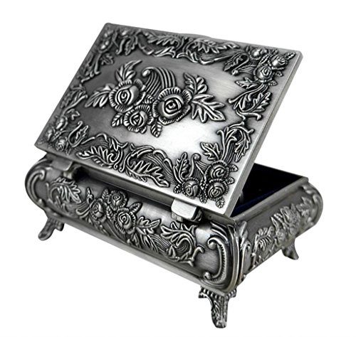Unendlich-U-Luxus-Synthetik-Schmuckkoffer-Retro-Style-Antique-Rectangle-Form-und-Rose-Schmuckkstchen-fr-DamenReines-Zinn-SchmuckstckSilber-0 Unendlich-U-Luxus-Synthetik-Schmuckkoffer-Retro-Style-Antique-Rectangle-Form-und-Rose-Schmuckkstchen-fr-DamenReines-Zinn-SchmuckstckSilber-0