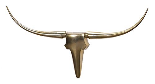 Wanddekoration-Geweih-Bull-L-125-cm-Aluminium-golden-Aluminium-B125xT10xH60-0 Wanddekoration-Geweih-Bull-L-125-cm-Aluminium-golden-Aluminium-B125xT10xH60-0
