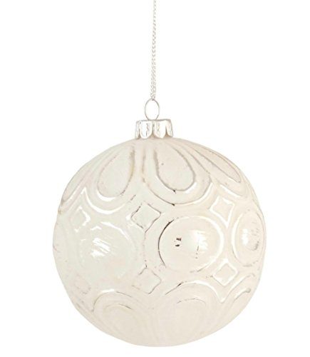 Clayre-Eef-6GL1391-Deko-Dekoration-Anhnger-Weihnachtskugel-wei-ca--10-cm-0 Clayre-Eef-6GL1391-Deko-Dekoration-Anhnger-Weihnachtskugel-wei-ca--10-cm-0