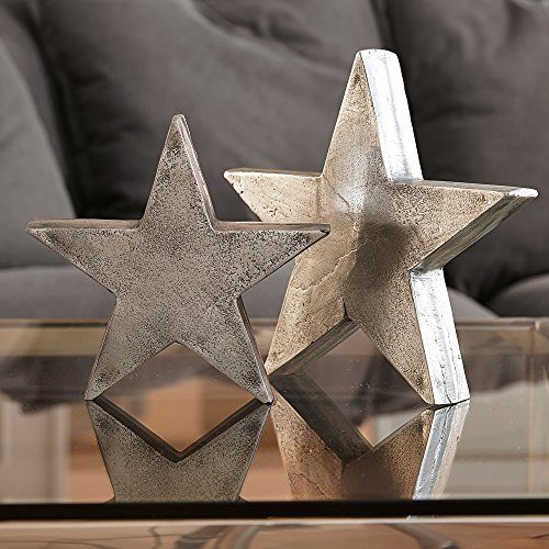 LOBERON-Deko-Sterne-2er-Set-Big-Star-antiksilber-Aluminiumguss-0 LOBERON-Deko-Sterne-2er-Set-Big-Star-antiksilber-Aluminiumguss-0
