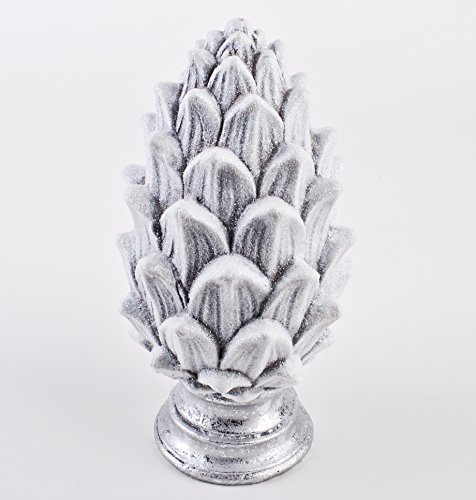 Zapfen-Deko-Objekt-Keramik-28x14x14cm-weiss-silber-Weihnachten-Xmas-0 Zapfen-Deko-Objekt-Keramik-28x14x14cm-weiss-silber-Weihnachten-Xmas-0