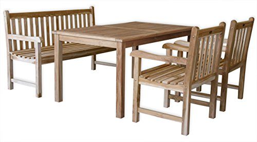 KMH-Gartensitzgruppe-Classic-mit-150-cm-langem-Tisch-fr-5-Personen-ECHT-TEAK-102203-0 KMH-Gartensitzgruppe-Classic-mit-150-cm-langem-Tisch-fr-5-Personen-ECHT-TEAK-102203-0