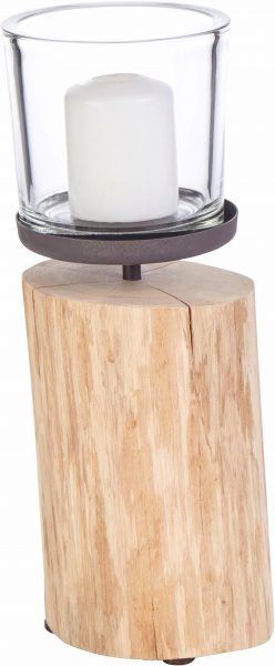 Home affaire Windlicht mit Standfuß aus Holz natur Home affaire Windlicht mit Standfuß aus Holz natur