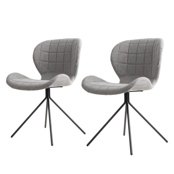 Stuhl OMG (2er-Set) - Webstoff - Hellgrau Stuhl OMG (2er-Set) - Webstoff - Hellgrau